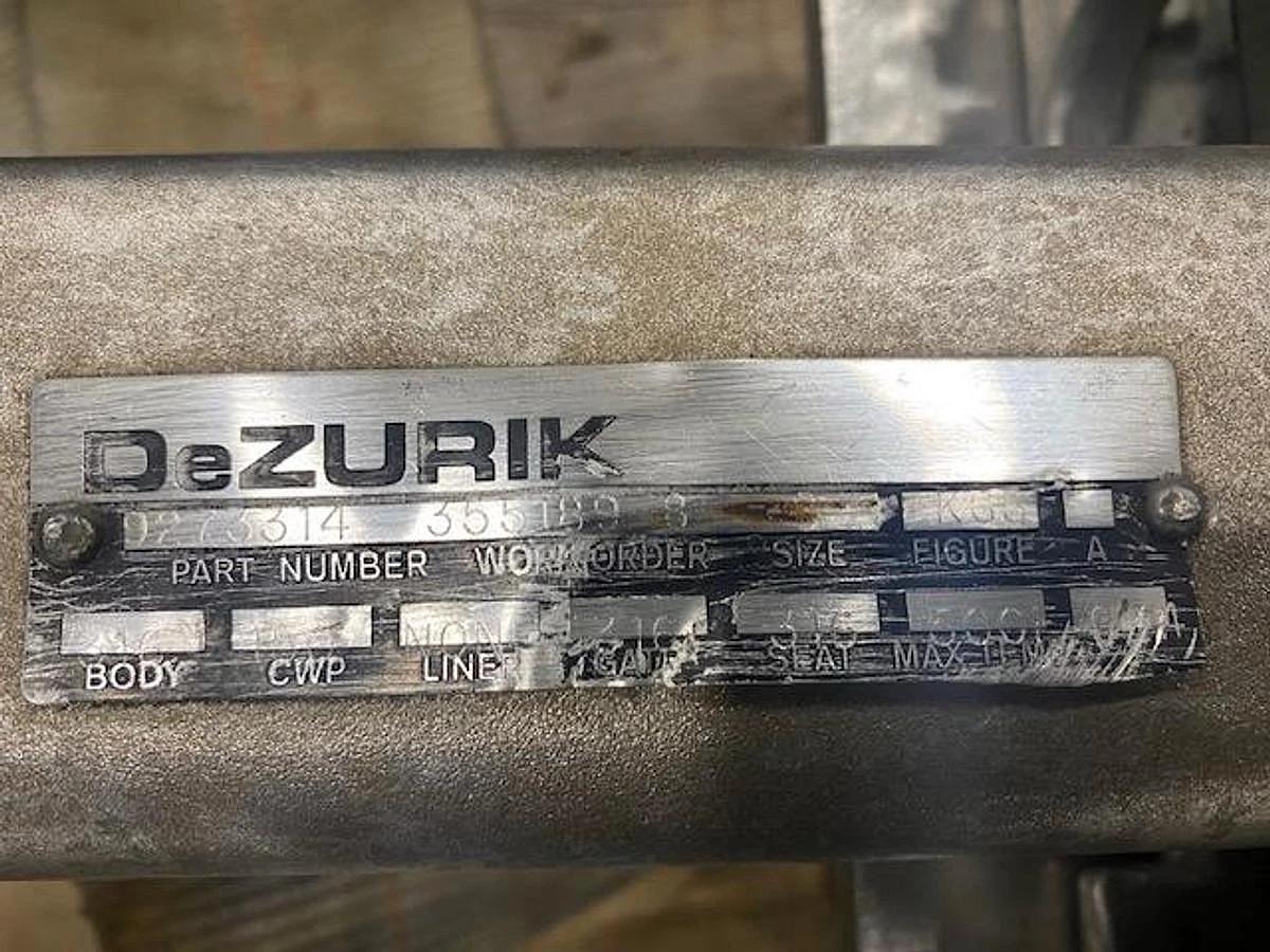 Used DEZURIK SIZE 8 K65 FIGURE 8" PNEUMATIC S/S SLIDE GATE VALVE