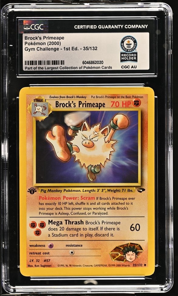 Used 2000 Pokemon Gym Challenge 1st Edition Brock's Primeape 35/132 CGC WORLD RECORD