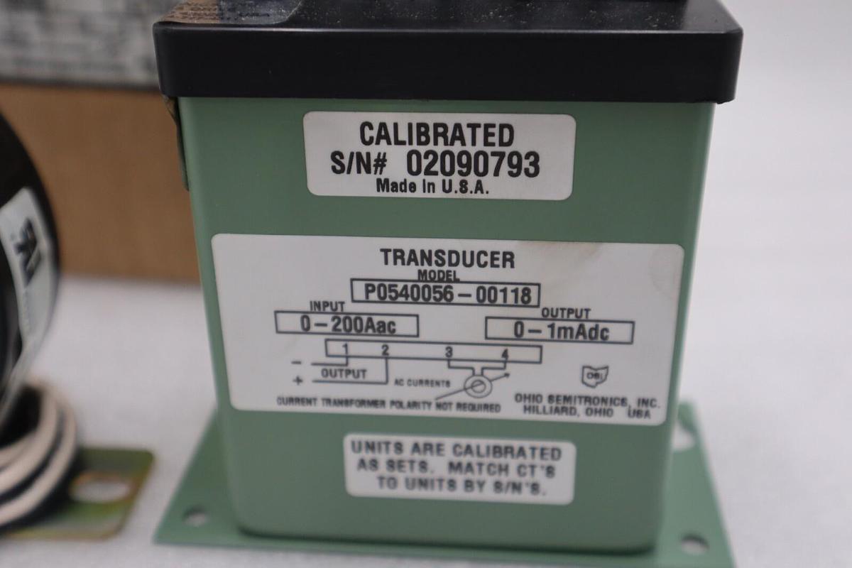 Used Ohio Semitronics Transducer Model P0540056-00118 With Current Transformer New