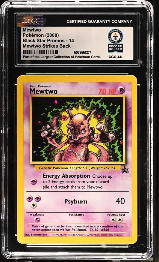 Used 2000 Pokemon Mewtwo Black Star Promo #14 CGC WORLD RECORD SLAB 1/1