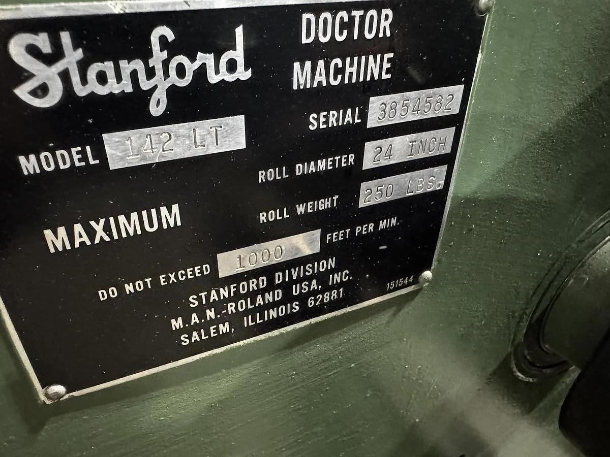 Used 30" STANFORD MODEL 142 LT DOCTOR REWINDER MACHINE WITH EDGE GUIDE 24" DIAMETERS