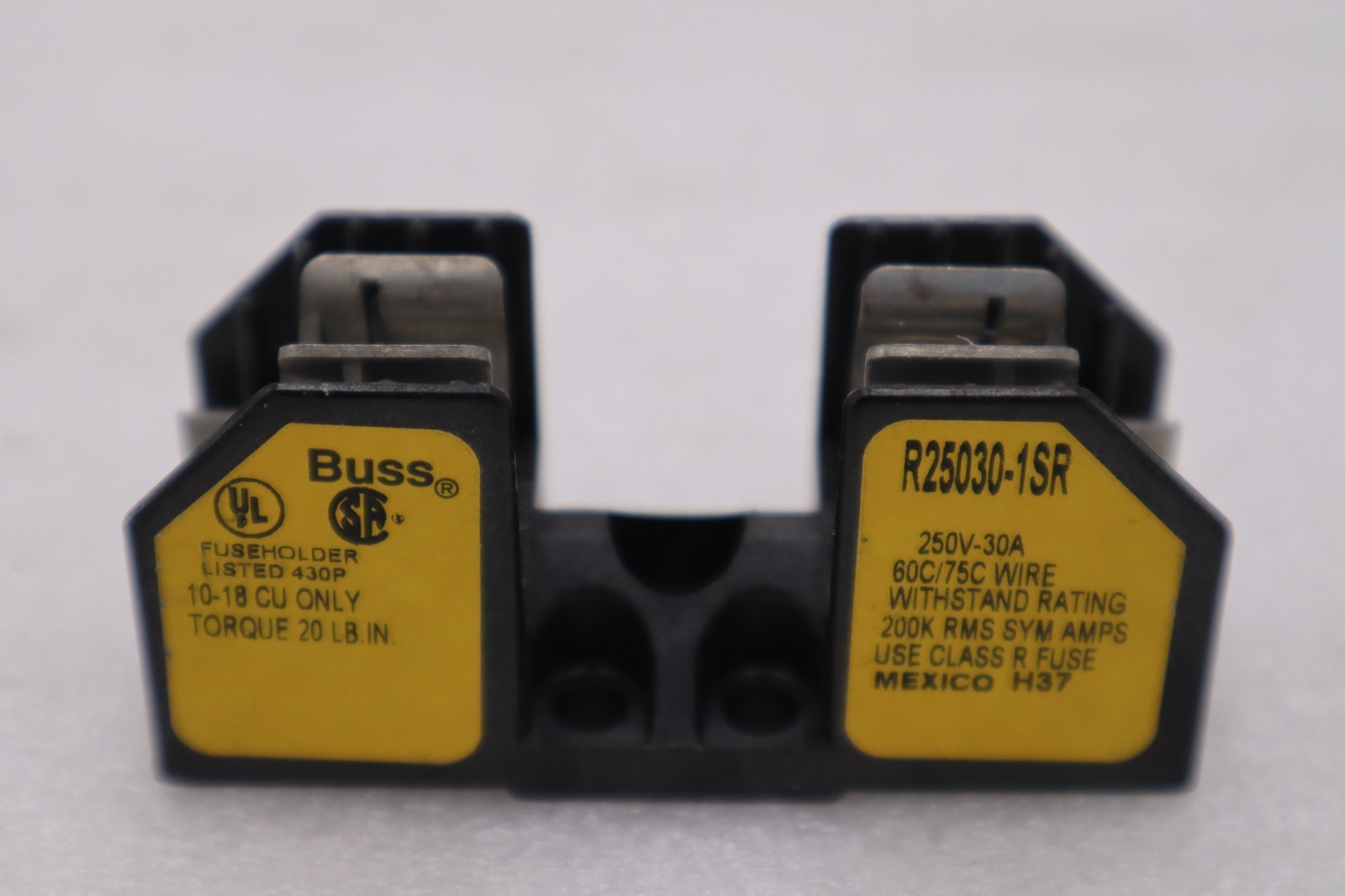 Used LOT OF 6 - EATON CORPORATION R25030-1SR FUSE HOLDER STOCK H605A
