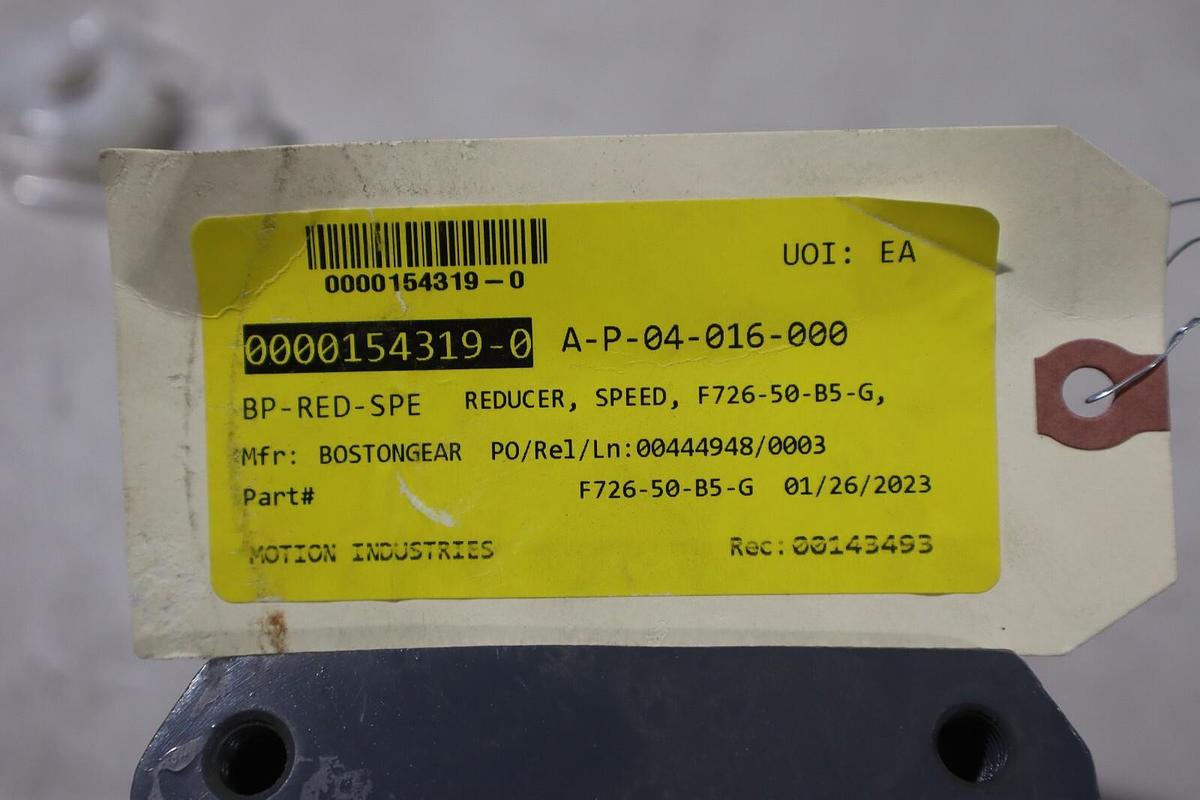 Used Boston Gear F726-50-B5-G Reducer NEW UNIT STOCK G165