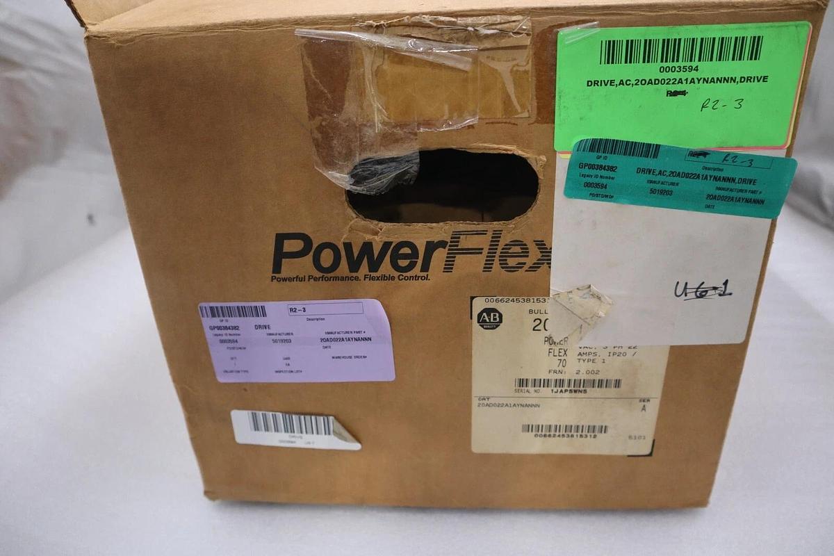 Used Allen Bradley Powerflex 70 20AD022A1AYNANNN 15 HP DRIVE VFD NEW UNIT STOCK 2288D