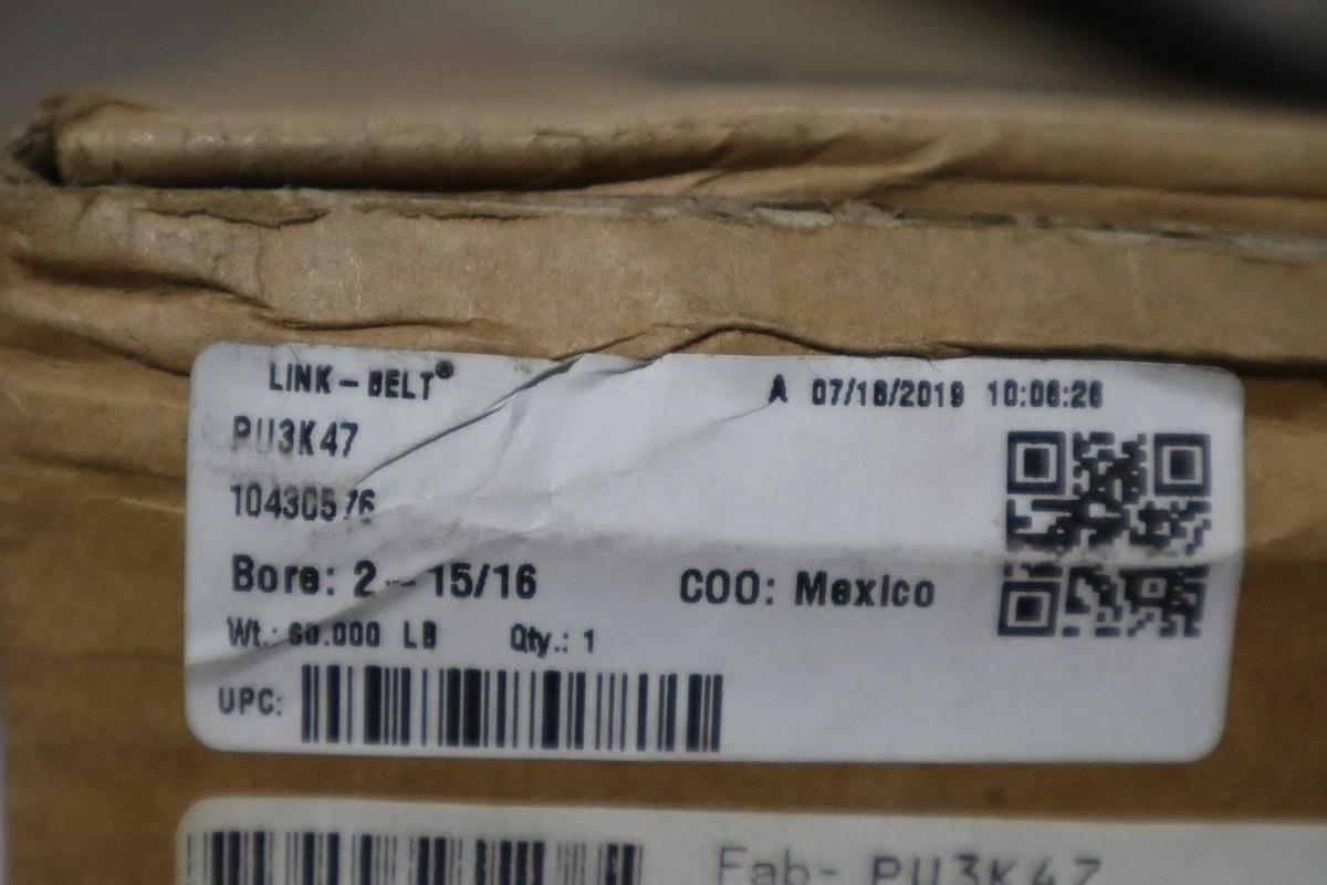 Used LINK BELT PU3K47 2-BOLT HEAVY DUTY PILLOW BLOCK BEARING 2-15/16" BORE STK SGF110