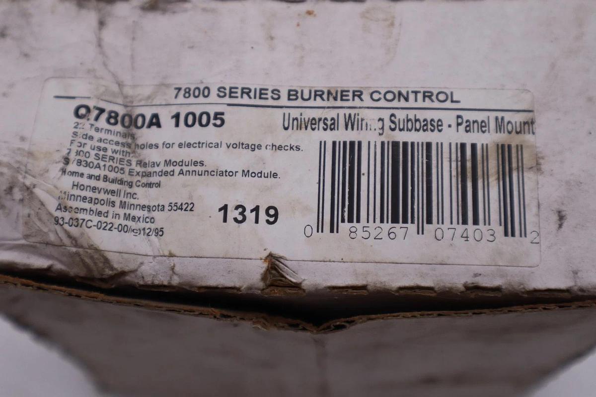 Used HONEYWELL Q7800A 1005 UNIVERSAL WIRING SUBBASE-PANEL MOUNT STOCK H349A