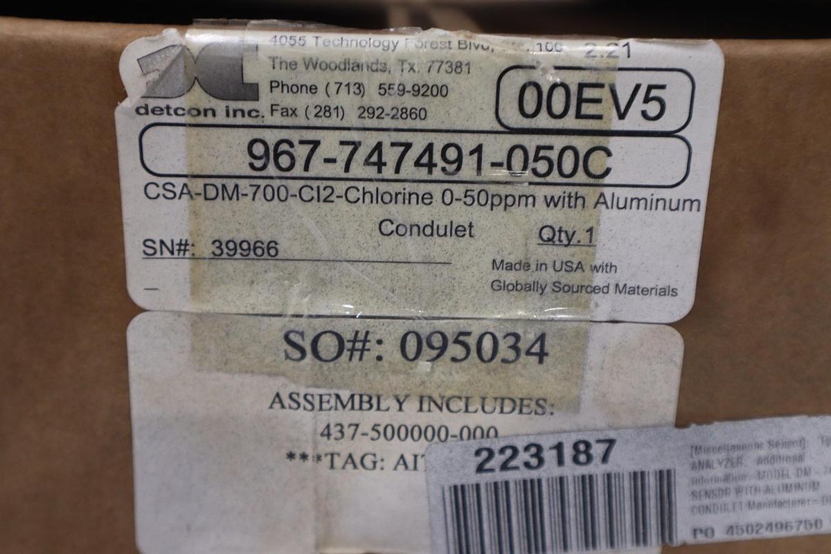 Teledyne Detcon DM-700/ 967-747491-050C Toxic Gas Sensor STOCK 2887A