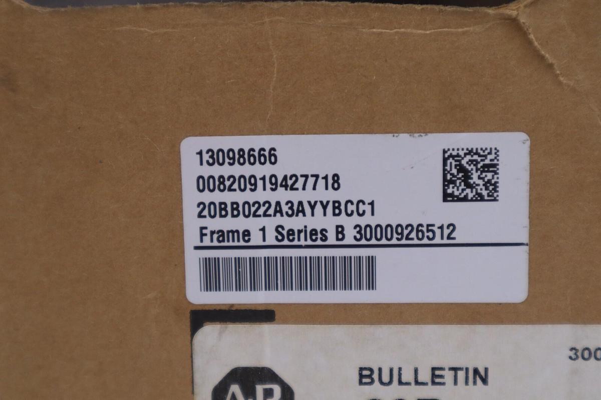 Used NEW Allen Bradley 20BB022A3AYYBCC1 AC VFD Variable Frequency Drive STOCK 4708