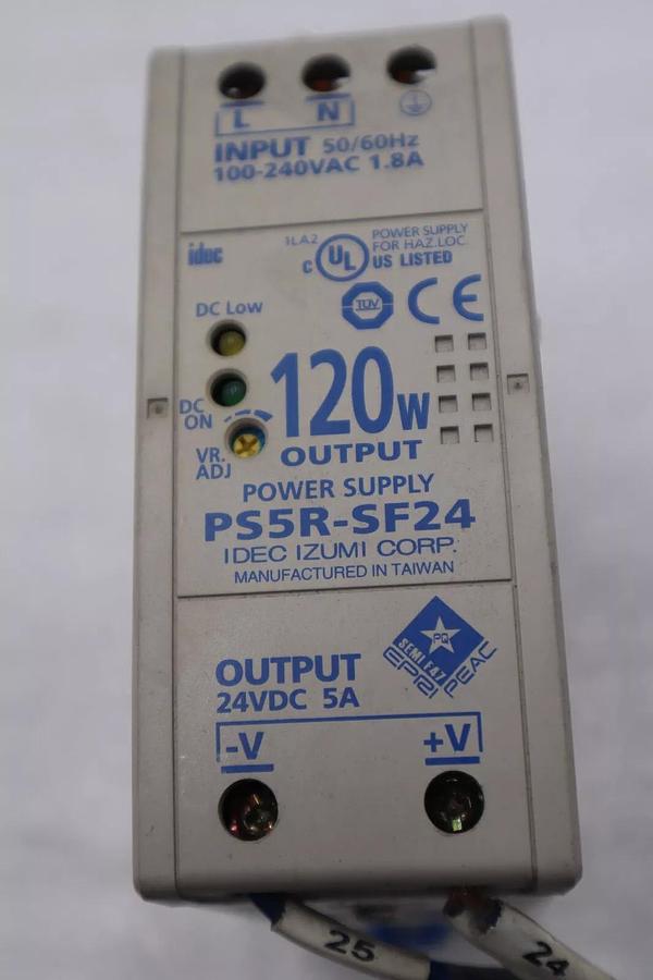 Used IDEC IZUMI CORP PS5R-SF24 POWER SUPPLY 120W STOCK B-1550