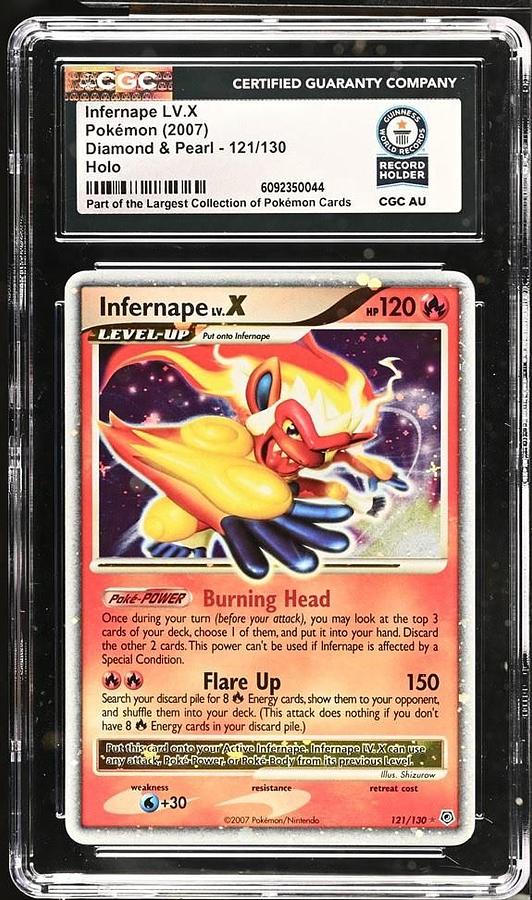 Used 2007 POKEMON DIAMOND & PEARL #121 INFERNAPE LV.X-HOLO CGC WORLD RECORD 1/1