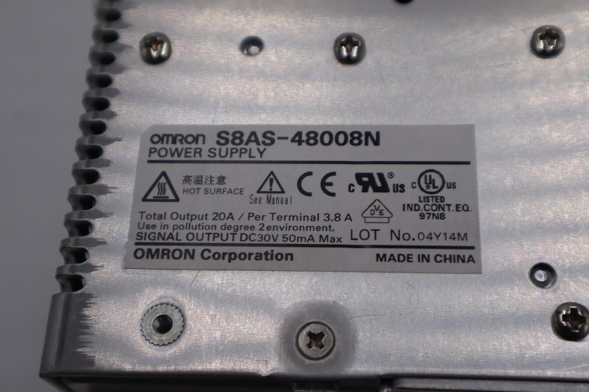 Used S8AS-48008N Omron DIN Rail Mount Power Supply 20A STOCK 4025-A