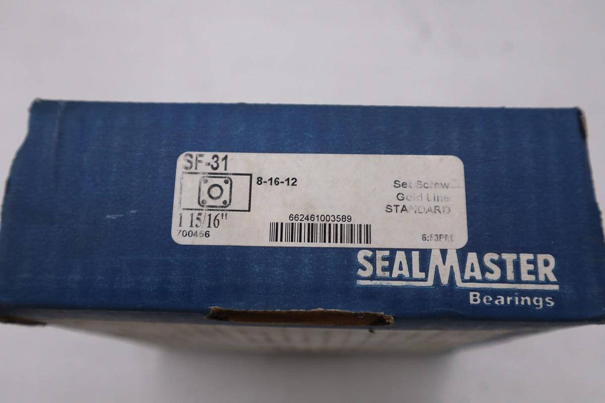 Used NEW IN BOX SEALMASTER 4-BOLT FLANGE BEARING 1-15/16'' BORE SF-31 STOCK K-3227CC