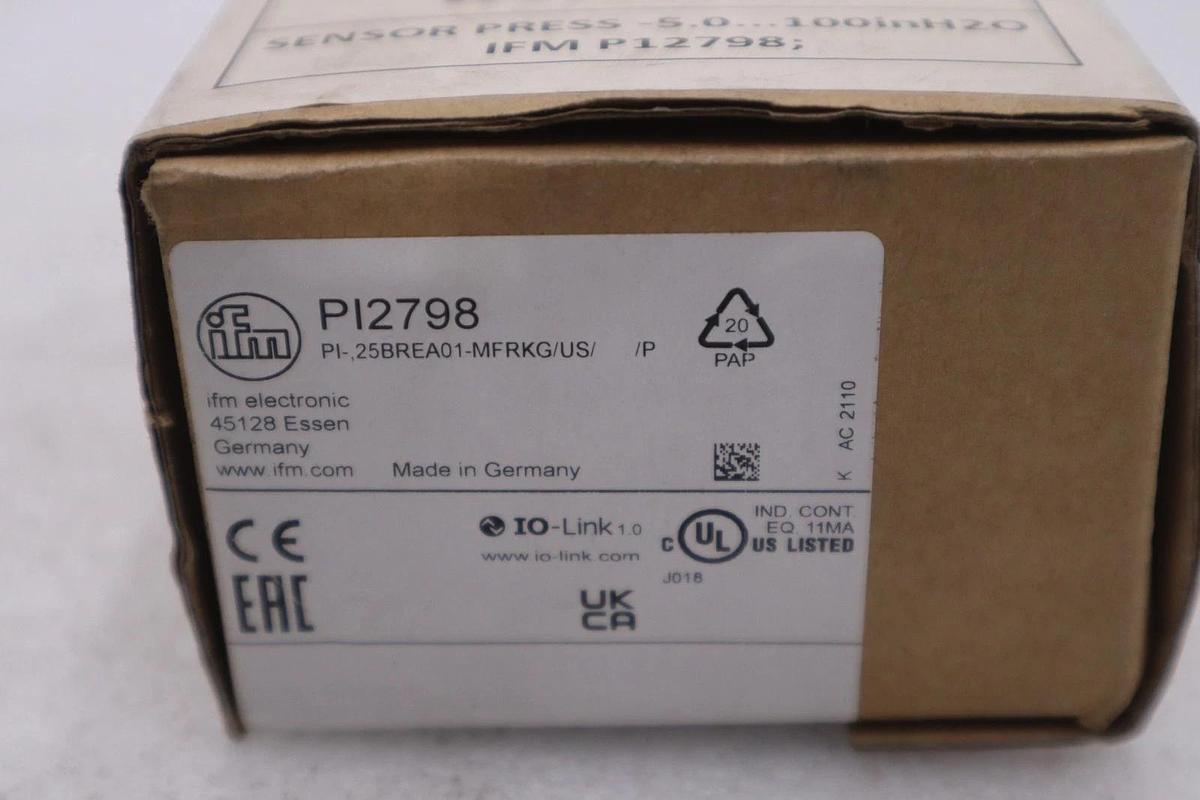 Used IFM EFECTOR PRESSURE SENSOR TRANSMITTER W/DISPLAY PI2798 NEW IN BOX STOCK GF385A