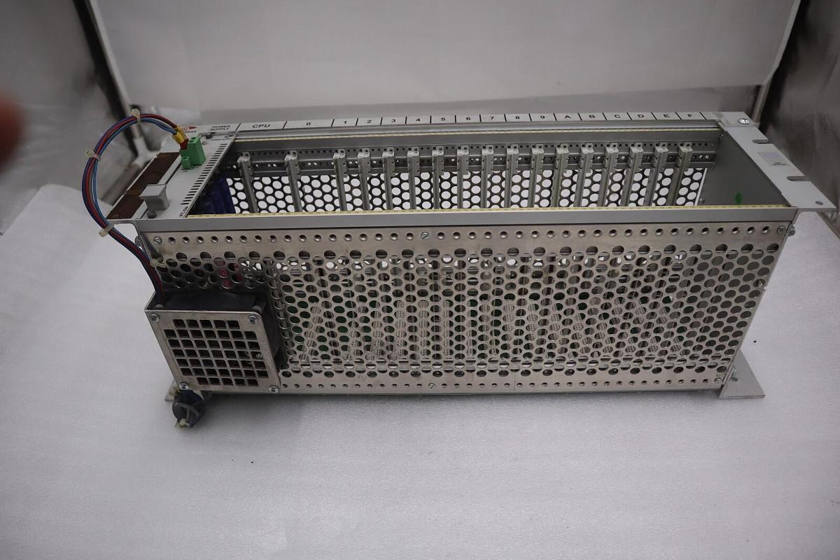 Used PASABAN PLC RACK WITH POWER SUPPLY CARD MODEL MTC-3044 STOCK 4836-A