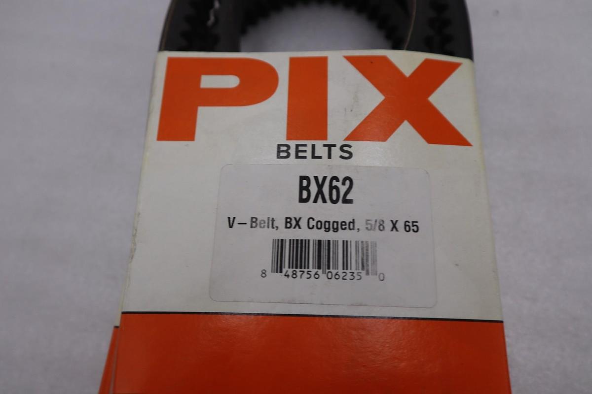 LOT OF 2 - PIX BX62 V-Belt BX Cogged Rubber 5/8X65 - STOCK M-3A
