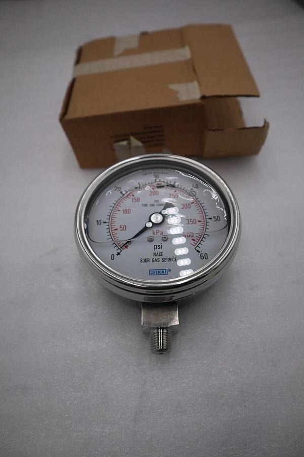 NEW Wika 4" NACE Sour Gas Service Gauge Range 0-60 PSI 0-400 kPa STOCK G641A