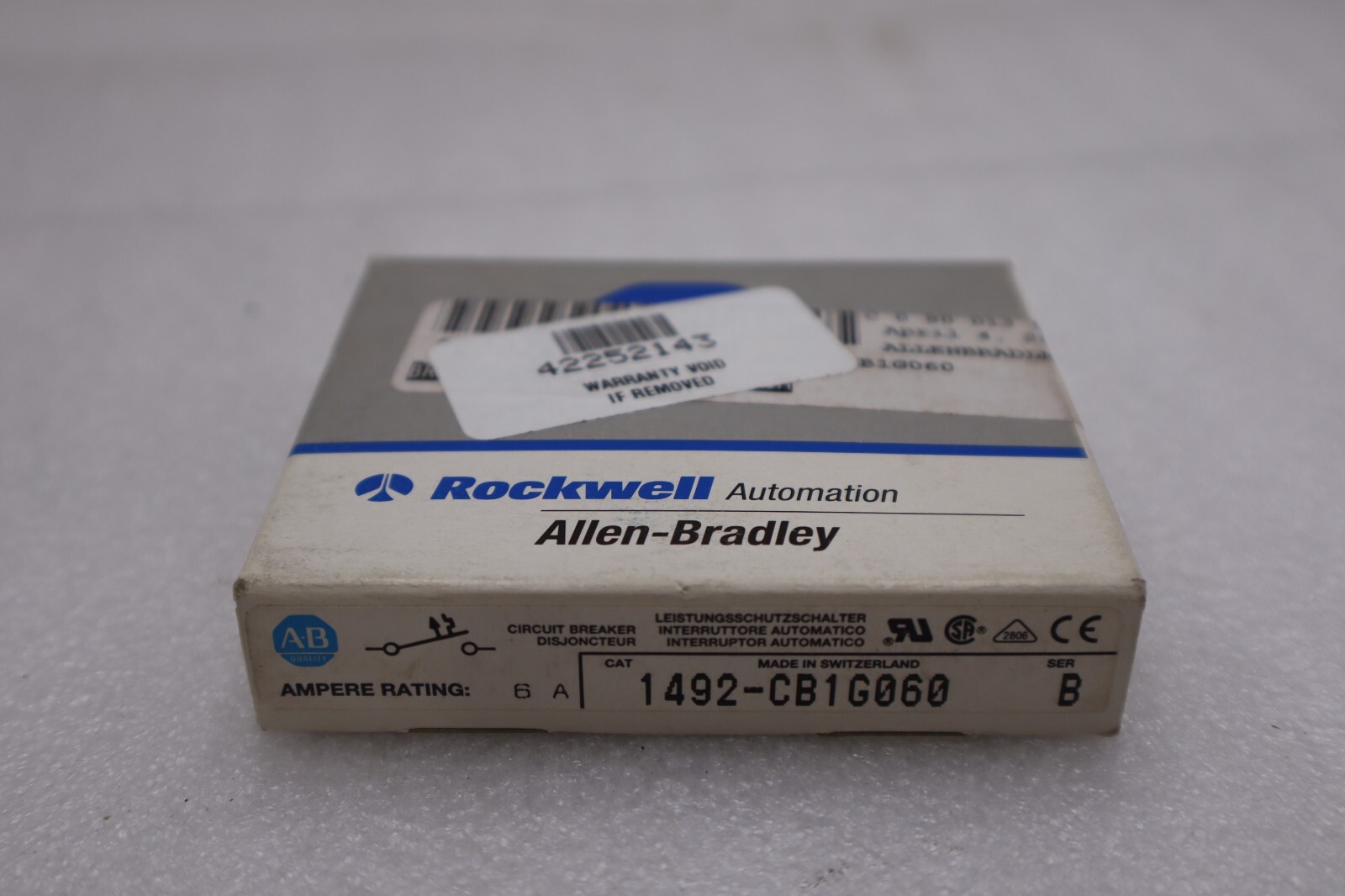 NEW IN BOX ALLEN BRADLEY 1492-CB1G060 SER. C 277VAC 6A STOCK H325A