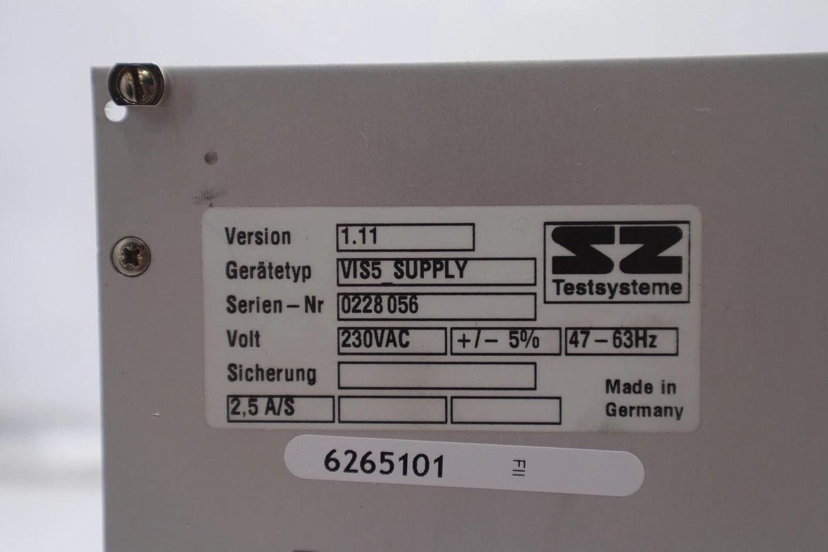 Used NEW TESTSYSTEME VIS5_SUPPLY VERSION 1.11 POWER SUPPLY STOCK 2624