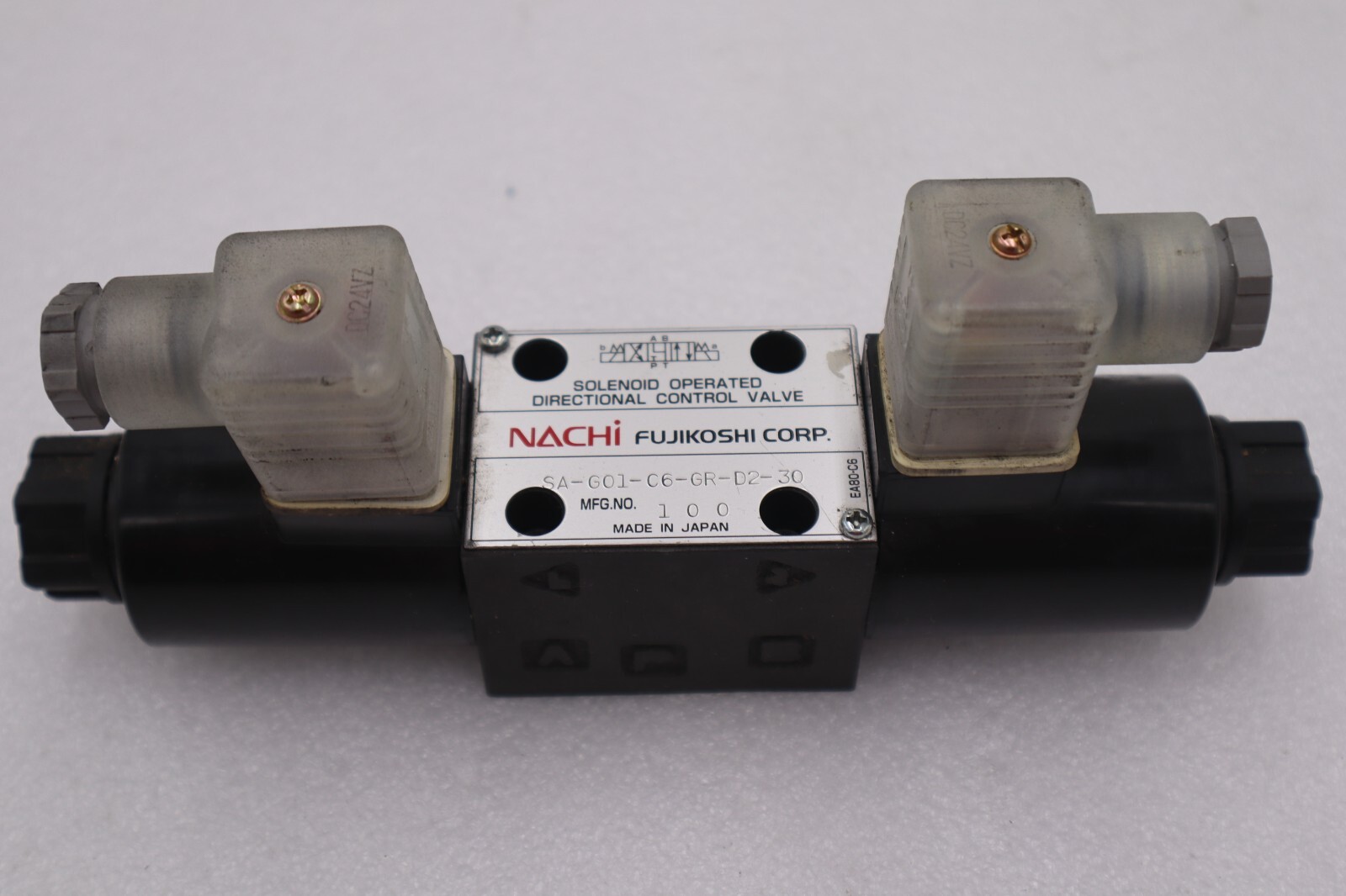 NACHI SA-G01-C6-GR-D2-30 SOLENOID OPERATED CONTROL VALVE STOCK #K-1896