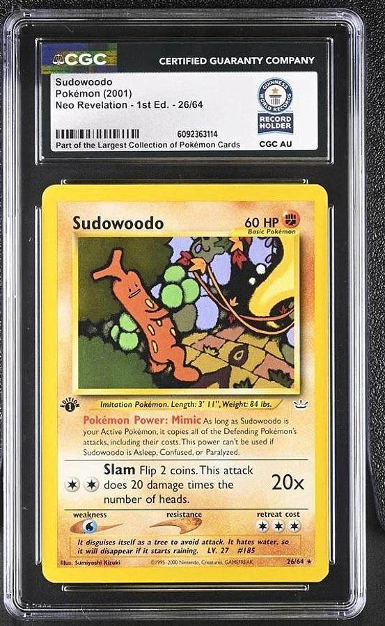 Used First Edition 2001 Pokemon Neo Revelation 26/64 Sudowoodo CGC WORLD RECORD 1/1