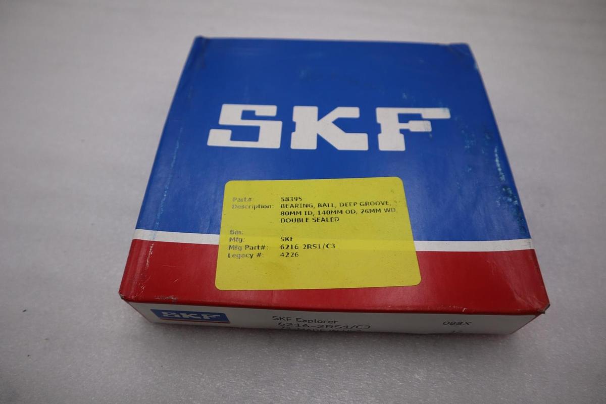 SKF 6216-2RS1/C3 Rubber Seal Ball Bearing - NEW - STOCK 2954CC