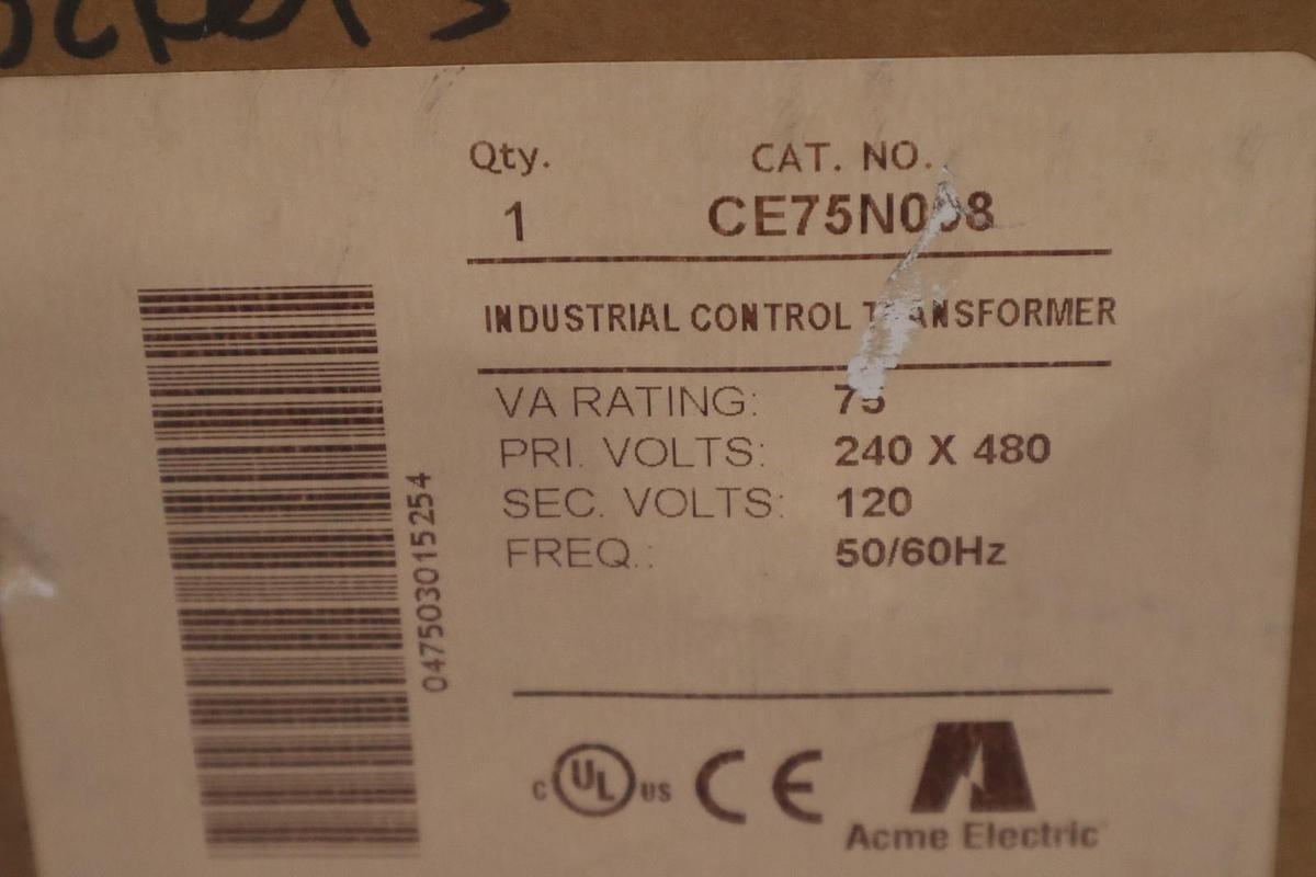 ACME ELECTRIC CE750N008 240 X 480 VOLTS - STOCK CC167