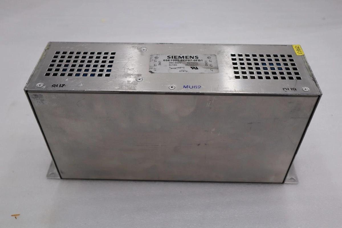 Used Siemens 6SE7021-8EP87-0FB1 RFI FILTER ASSEMBLY 3 PHASE STOCK 5370