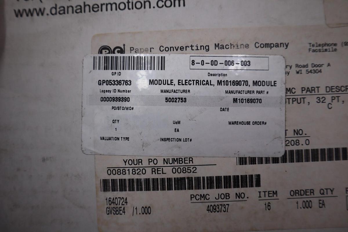 NEW DANAHER MOTION M.1016.9070 / M10169070 PIC900 32DC OUTPUT SOURCE STOCK 304-C