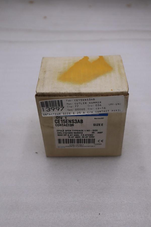 Eaton CE15ENS3AB Contactor - Size E - 3 Pole - 110/120V 50/60Hz - STK GF537A