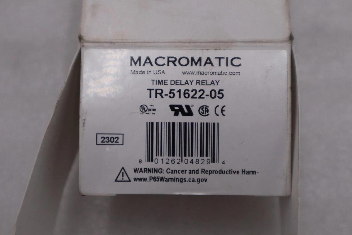 Used Macromatic TR-51622-05 Single Function Time Delay Relay - STOCK K771CC