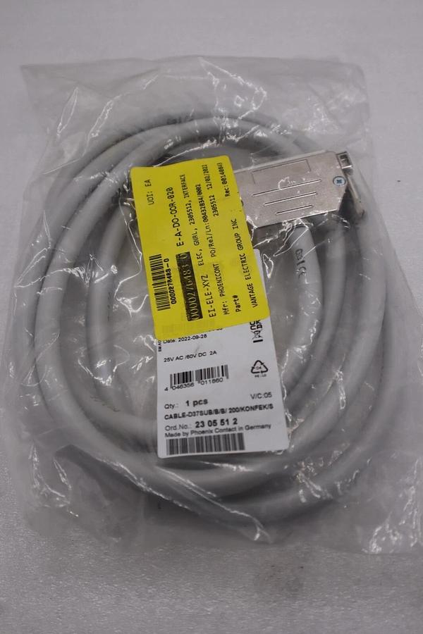 NEW Phoenix Contact CABLE-D37SUB/B/B/200/KONFEK/S STOCK G505A
