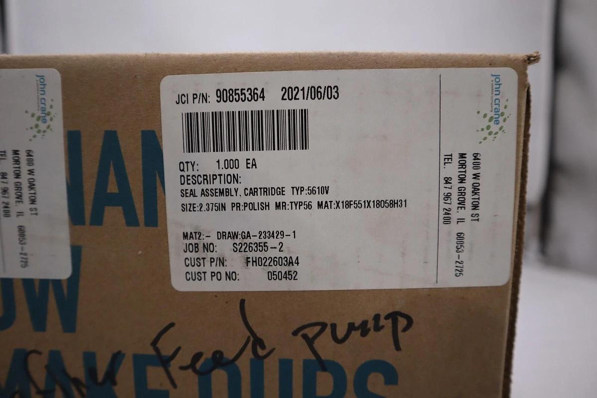 NEW OPEN BOX John Crane 5610v SIZE 2.375 STOCK 5909