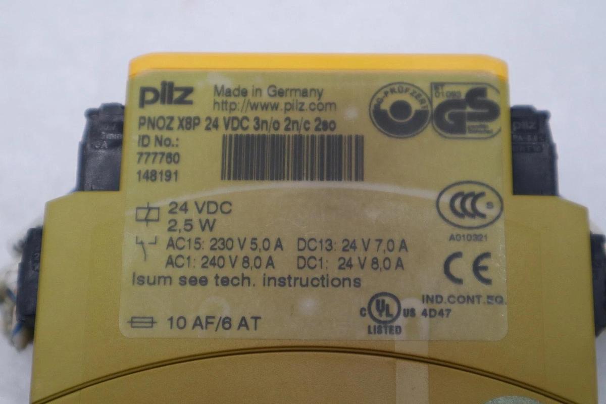 Used LOT OF 2 - Pliz PNOZ X8P 24VDC 3n/o 2n/c 2so Safety Relay Module 777760 #H1717