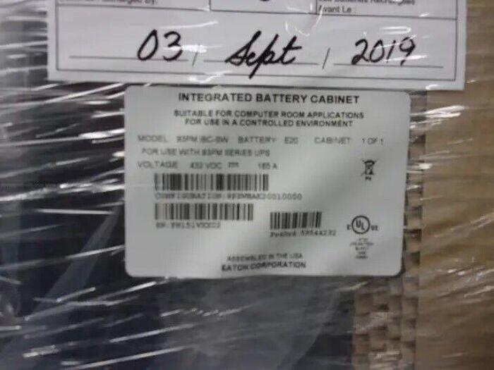 Eaton UPS & BATTERY CABINET Model 93PM-50-1 / 93PM IBC-SW & P-116000059 NEW 2019