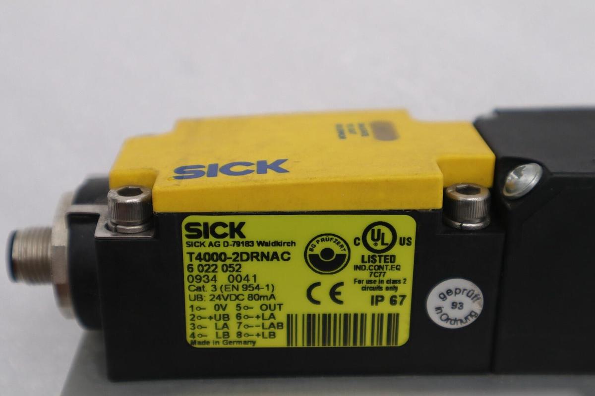 Used TWO SICK T4000-2DRNAC SAFETY SWITCH STOCK L-381-C
