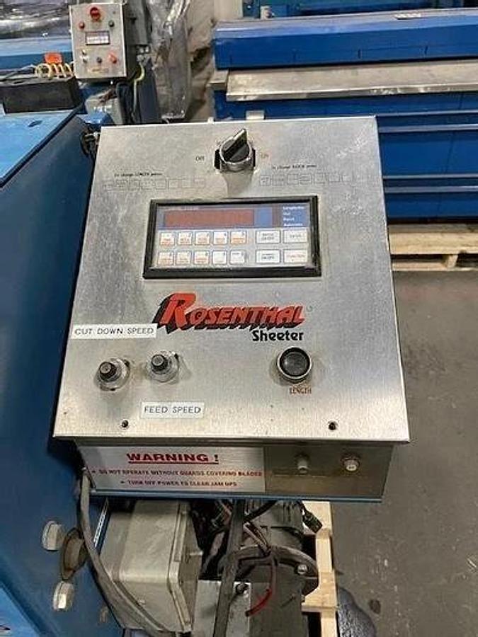 Used 84" ROSENTHAL SHEETER HEAVY DUTY WITH SHEAR SLITTING Model: WA-S-7_HHUBSHTRAAA02
