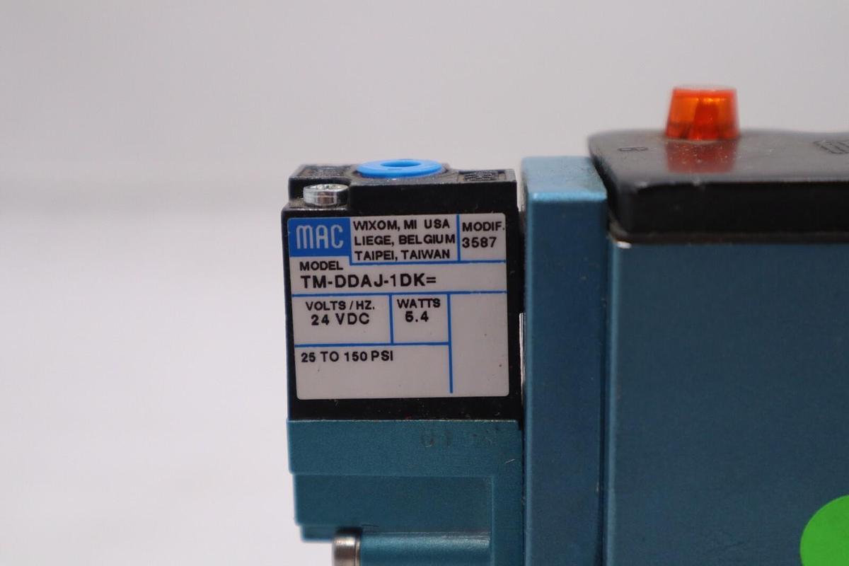 Used MAC 82A-0A-CPA VALVE TM-DDAJ-1DK PR82A-GADA VAC TO A50 PSI STOCK #323-A