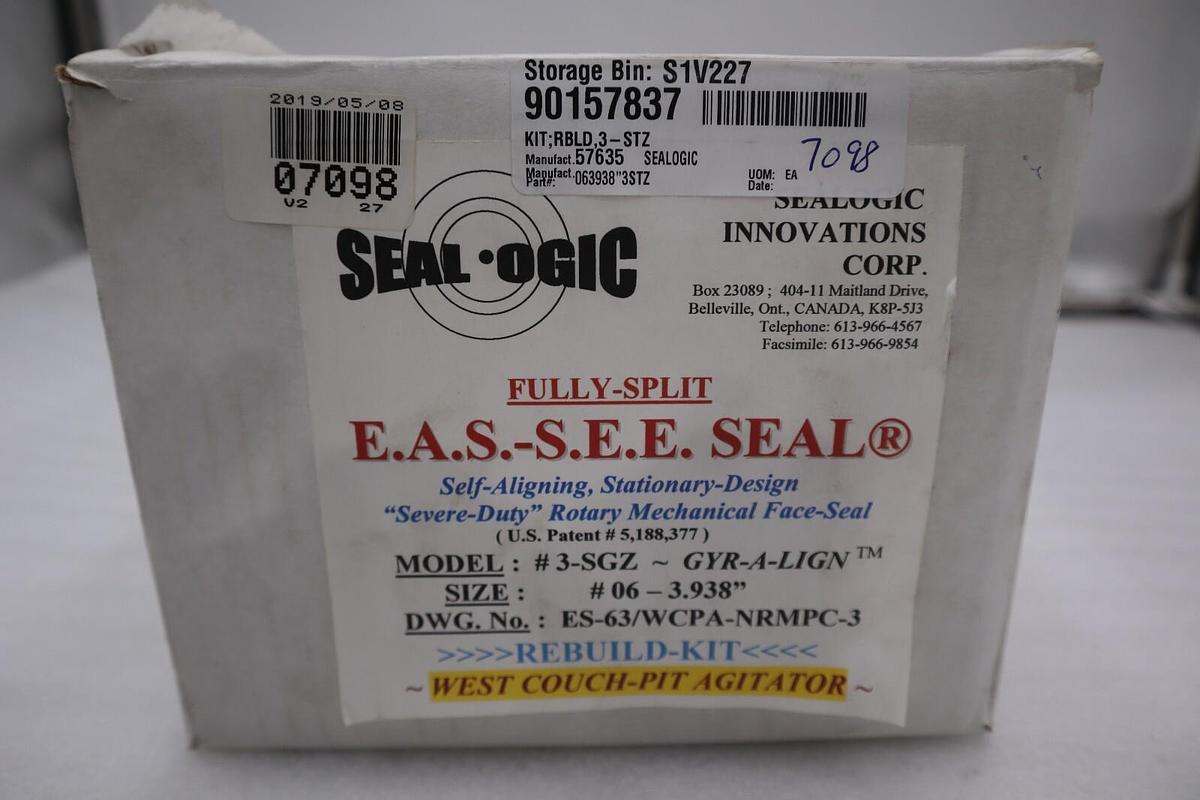 Sealogic Innovations MODEL 3-SGZ SIZE 06-3.938" PN. ES-63/WCPA-NRMPC-3 NEW
