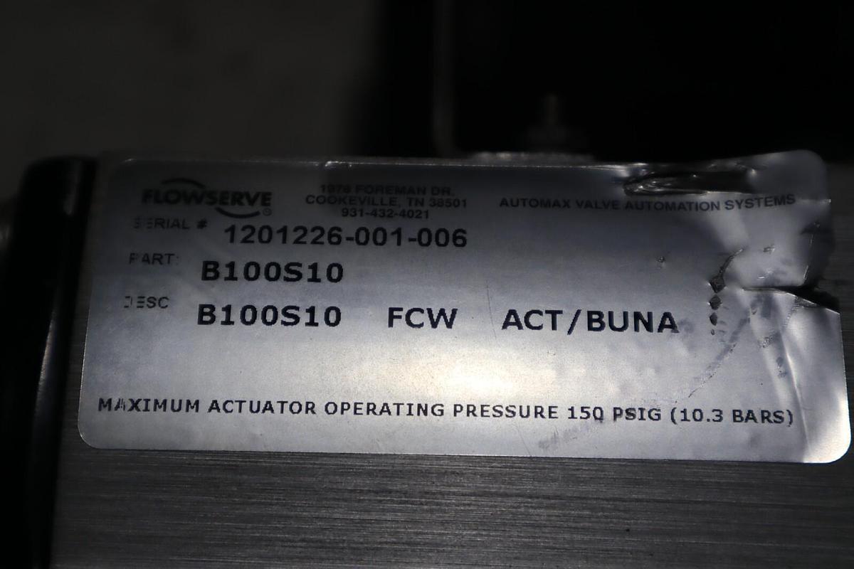 Used Flowserve Automax NXCLU2M1-18-00200 Positioner Actuator Ball Valve STOCK 5007A