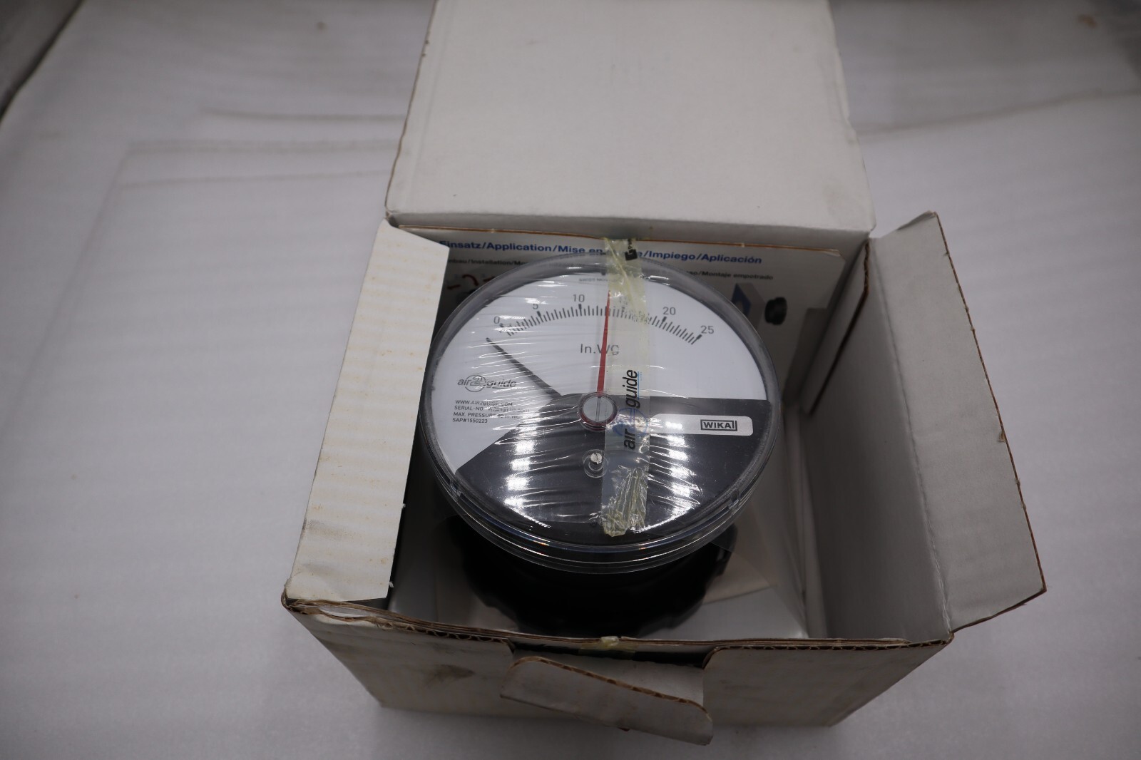 NEW IN BOX WIKA Model A2G-10 Air 2 Guide Differential pressure gauge 0-25 #H995