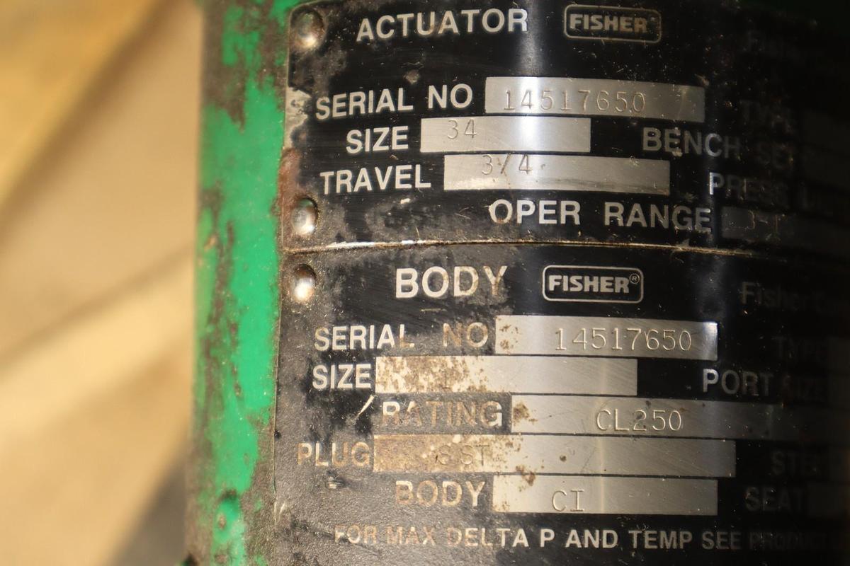 Used Fisher Control Valve Size 34 With Type 667 Pneumatic Actuator
