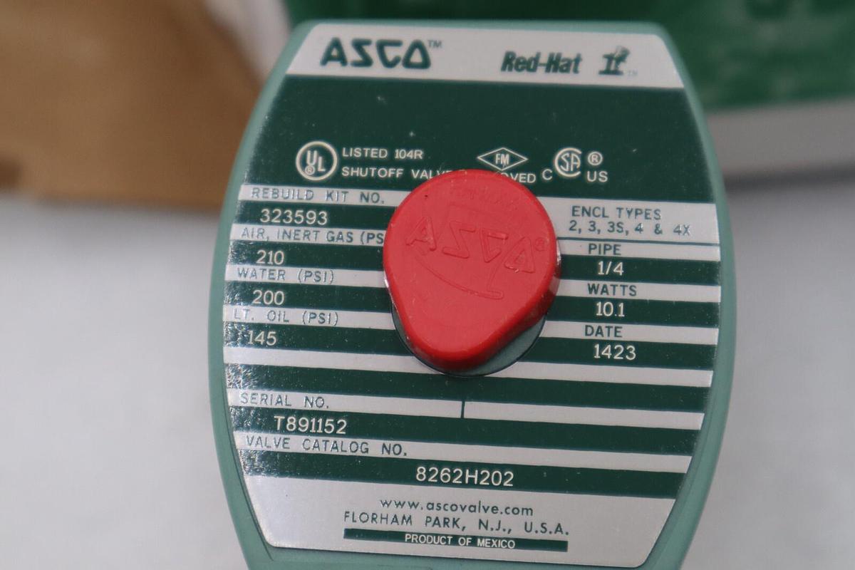 Used NEW OPEN BOX Asco SC8262H202 120V Ac Solenoid Valve 1/4" Pipe Size STOCK G825A