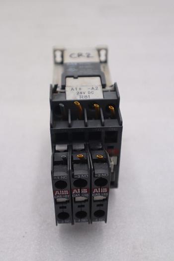 Used ABB CA5 Auxiliary Contact Block A600 Q300 A1+ -A2 24V DC R81 Used Stock #3595