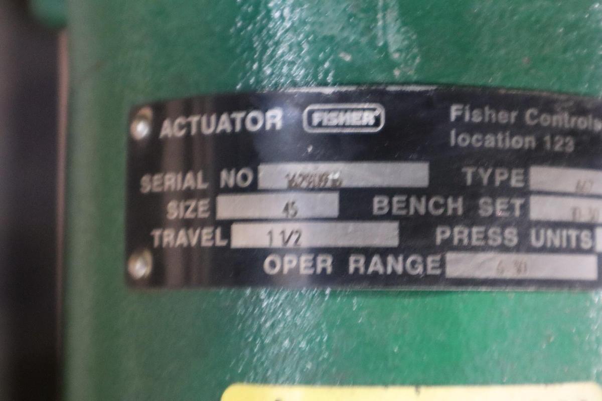 Used Fisher Control Valve With 667 Pneumatic Actuator