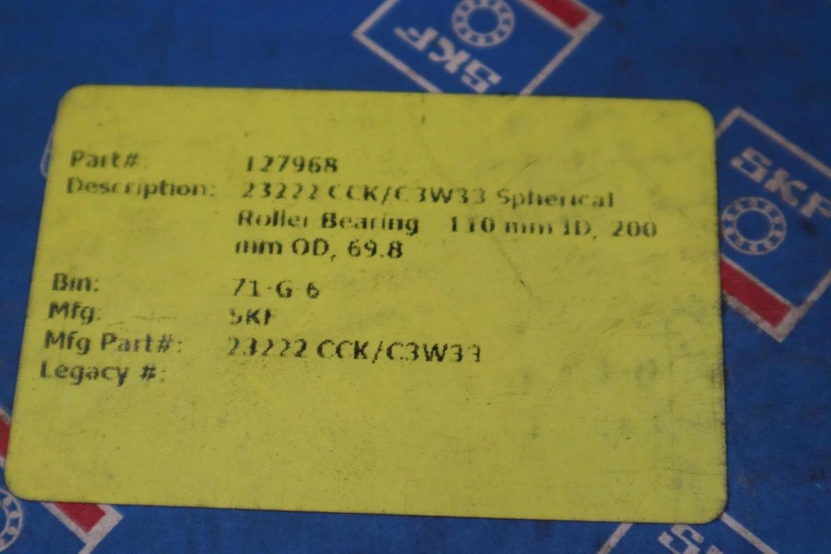 Used SKF 22222 CCK/C3W33 Spherical Roller Bearing NEW UNIT STOCK CC138