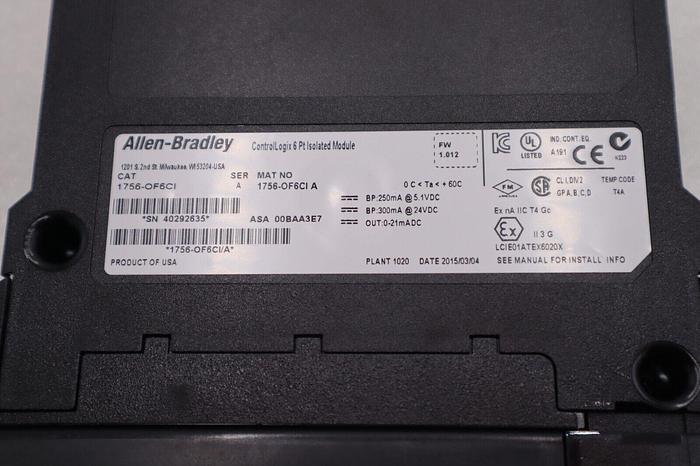 New Allen Bradley 1756-OF6CI /A 1756-0F6C1 ControlLogix Isolated Output 1936