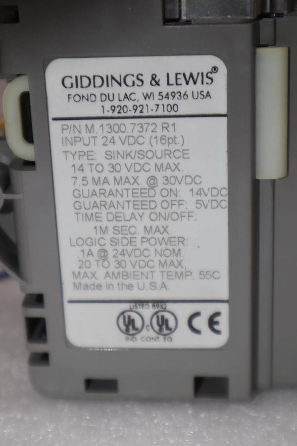 Used GIDDINGS & LEWIS M.1300.7372 R1 Input Module 24VDC SINK/SOURCE STOCK 636-D
