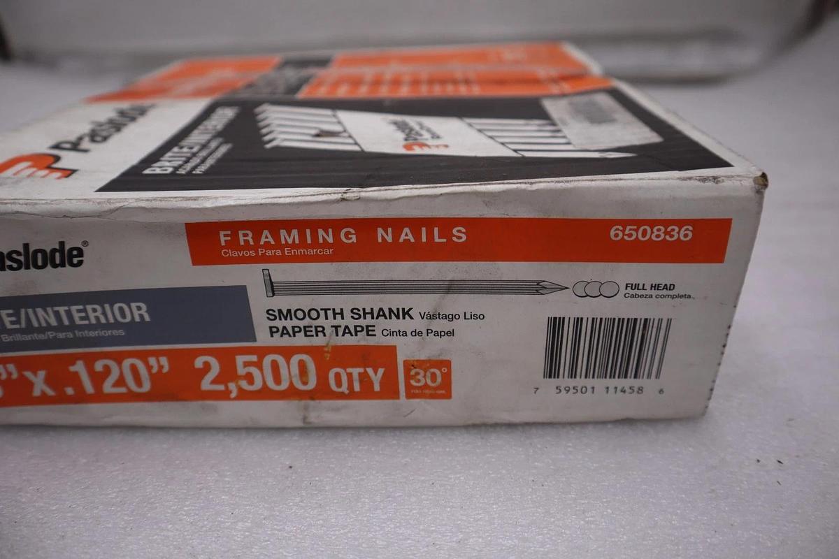 Used NEW Paslode Framing Nails Brite Interior 3" x .120" 2500 Qty  STK K-3962CC