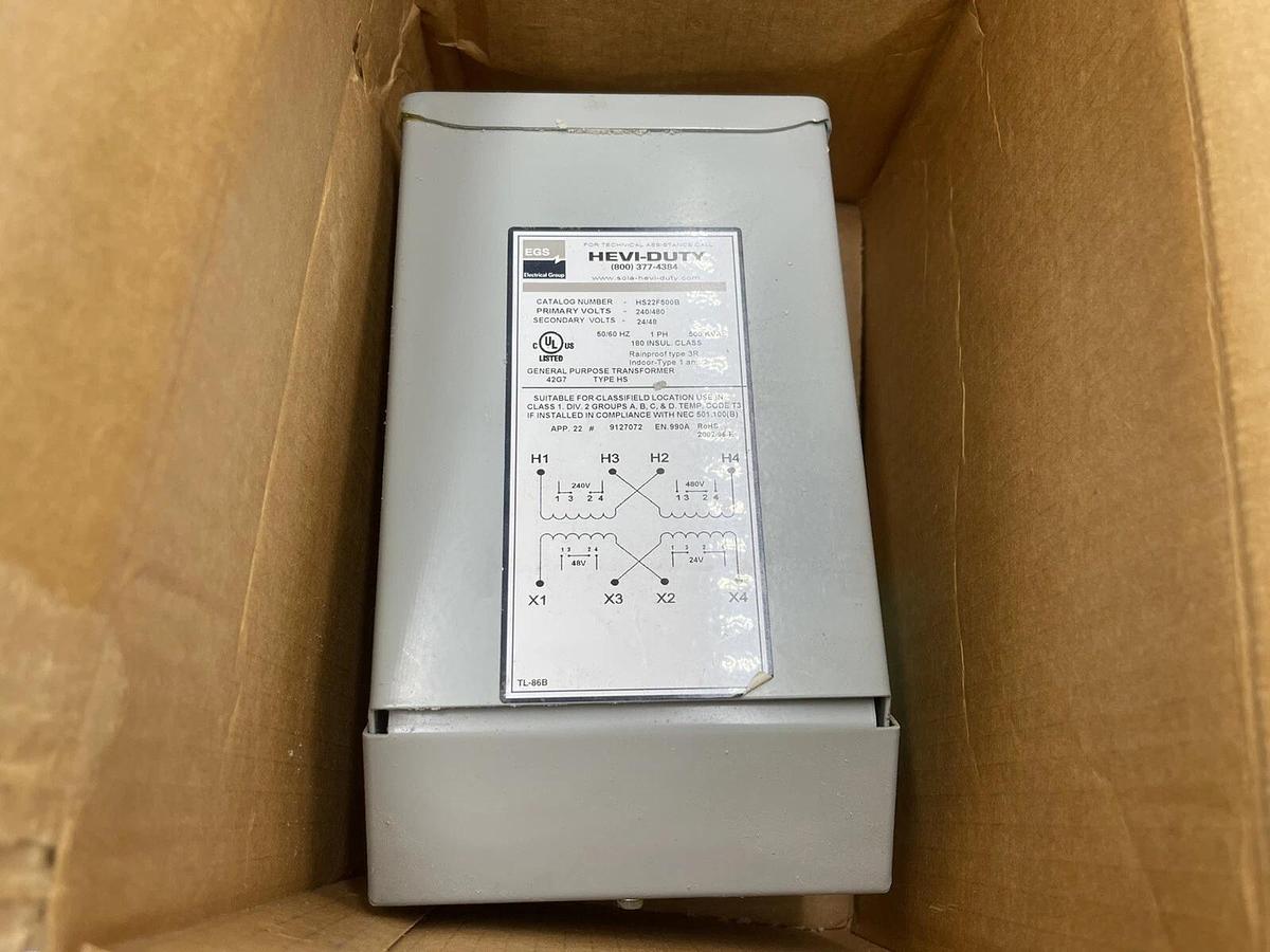 Used EGS Hevi Duty HS22F500B Control Transformer 500 VA .500 KVA STOCK 1488