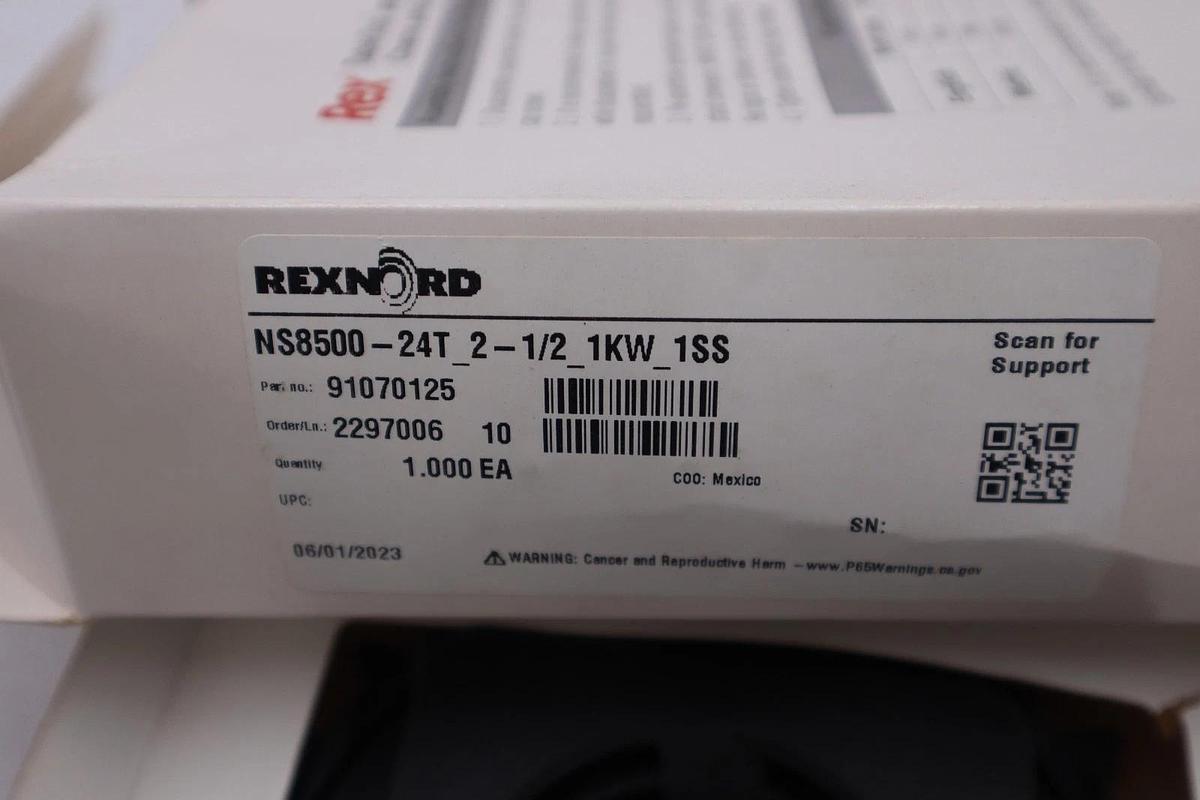 NEW OPEN BOX- REXNORD NS8500-24T 2-1/2 1KWSS / Sprocket STK H1880